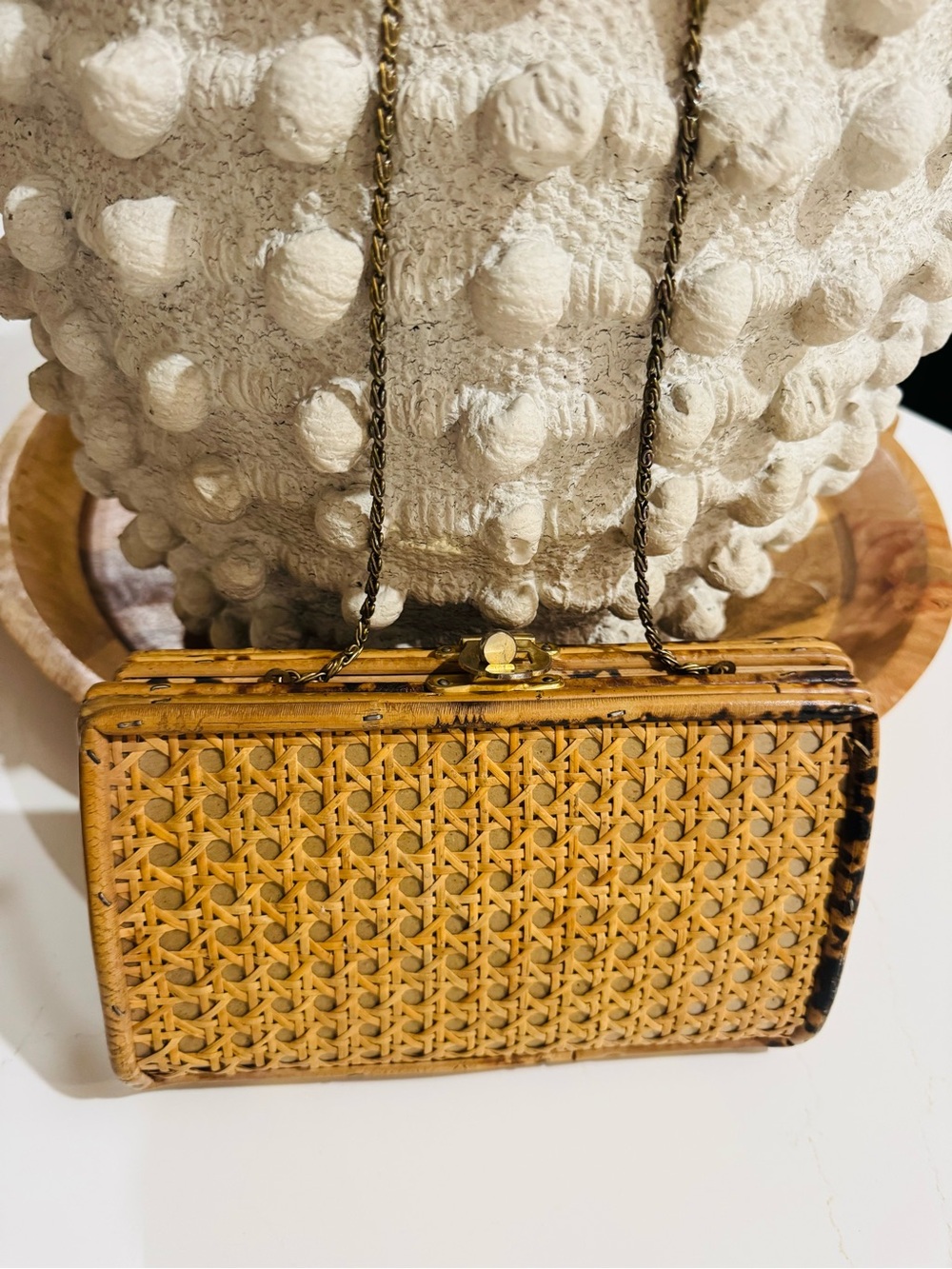 Woven vintage Rattan Crossbody Bag in cane